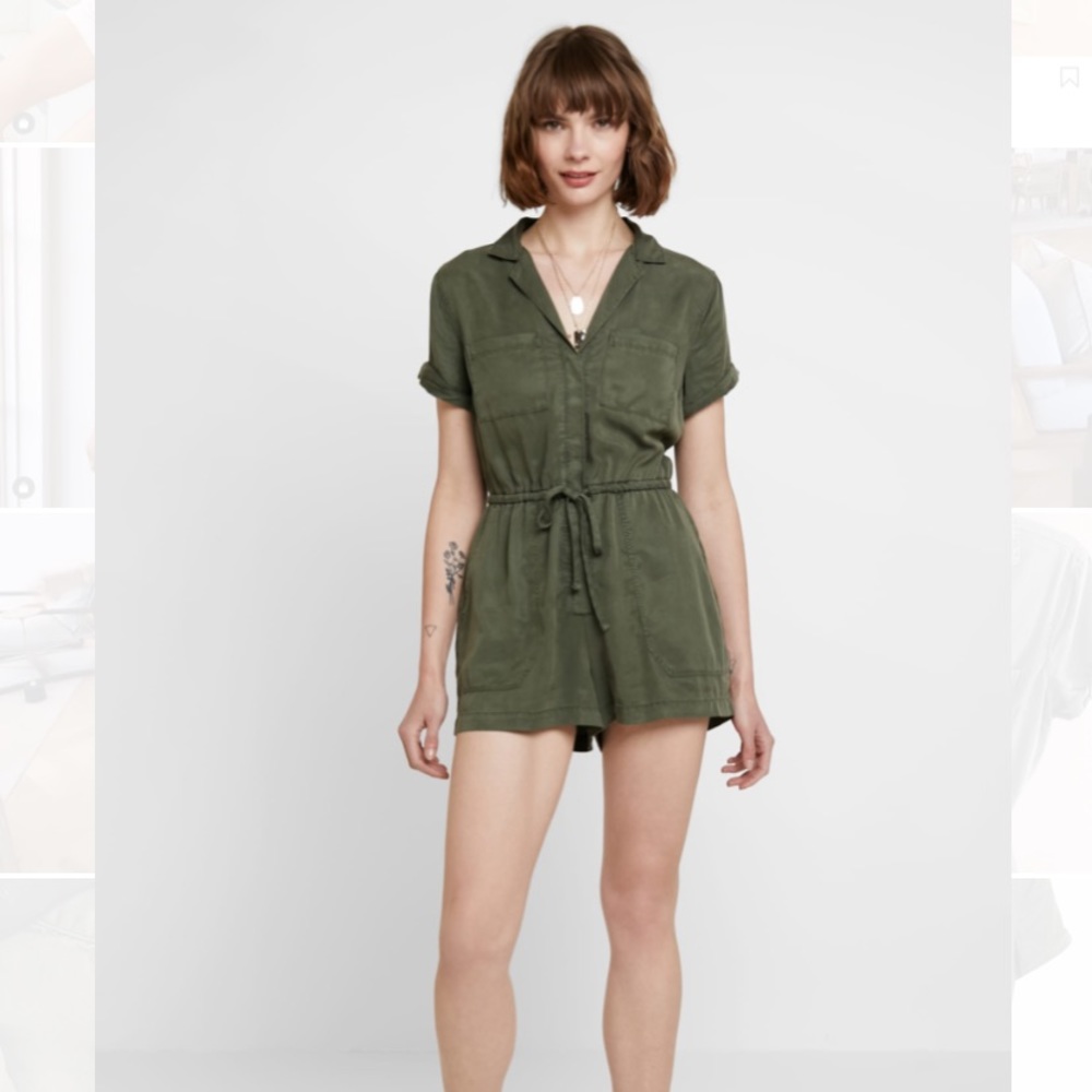 Abercrombie Olive Utility Romper